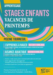 Piscine Tournesol - stages enfants vacances de printemps 