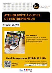 ATELIER CANVA - BOITE A OUTILS DE L'ENTREPRENEUR - mardi 24 septembre 2024