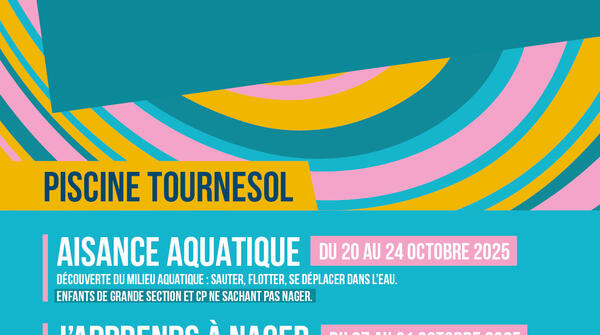 Piscine Tournesol - stages enfants vacances de la Toussaint